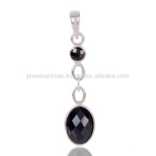 El último diseño 2017 Handcrafted la joyería pendiente negra natural de la gota de la piedra preciosa 925 del Onyx